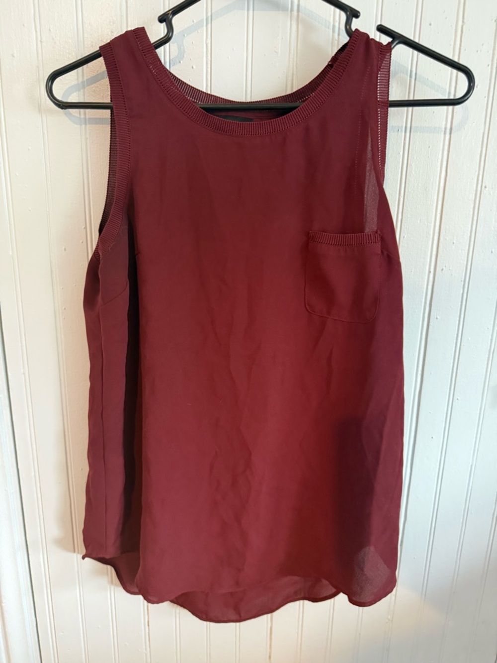 Massimo Burgundy Sleeveless Pocket Cami